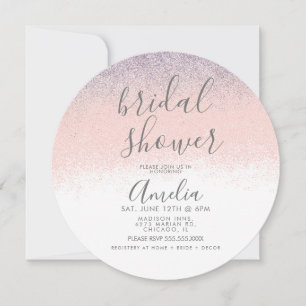 Elegante bruiloft feest faux ombré glitters roze  kaart