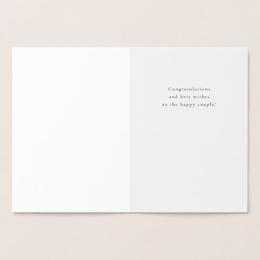 Elegante bruiloft felicitatie kaart (Binnen)