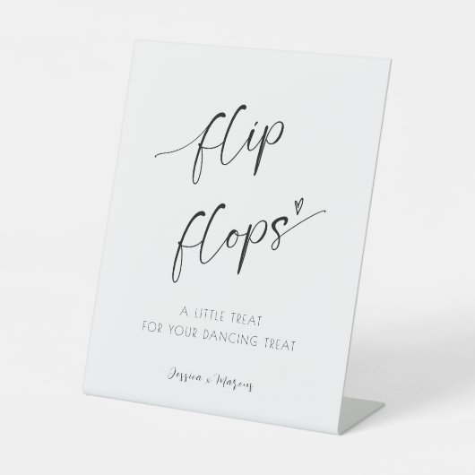 Elegante bruiloft flip flop dansende voeten reclamebord met voetstuk (Voorkant)