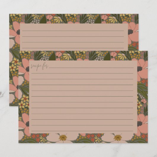 Elegante Bruiloft Flower Shower Receptkaart Bedankkaart (Voorkant / Achterkant)