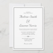 Elegante bruiloft formele formulering Traditioneel Kaart (Voorkant)