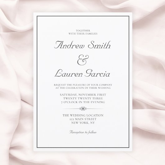 Elegante bruiloft formele formulering Traditioneel Kaart