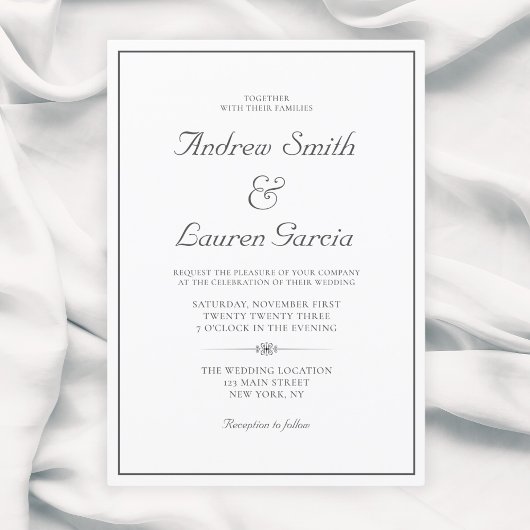 Elegante bruiloft formele formulering Traditioneel Kaart