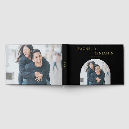 Elegante bruiloft foto Custom Modern Gastenboek (Volledig)