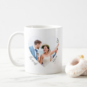 Elegante bruiloft foto dank u gunsten Custom Koffiemok