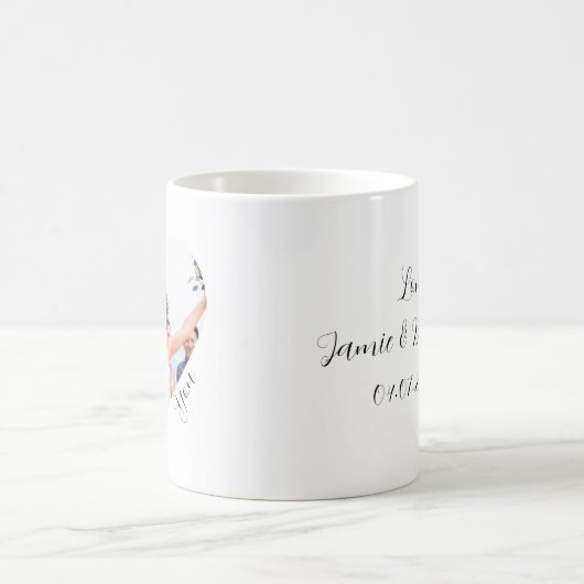 Elegante bruiloft foto dank u gunsten Custom Koffiemok (Center)