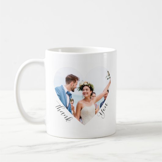 Elegante bruiloft foto dank u gunsten Custom Koffiemok (Links)