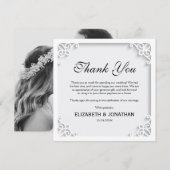 Elegante bruiloft foto dankbaarheid bedankkaart (Voorkant / Achterkant)
