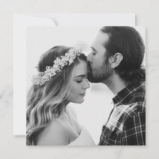 Elegante bruiloft foto dankbaarheid bedankkaart (Achterkant)