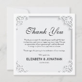 Elegante bruiloft foto dankbaarheid bedankkaart (Voorkant)