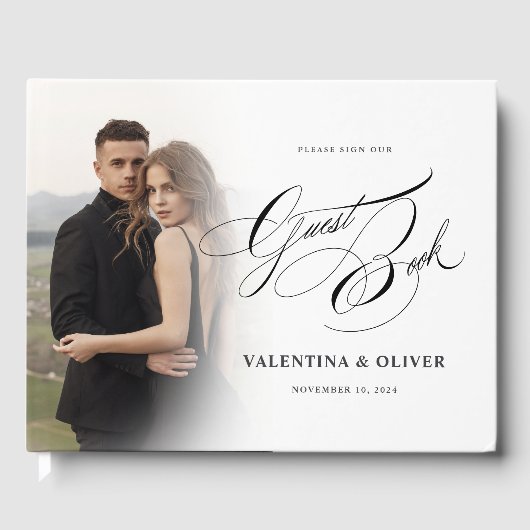 Elegante bruiloft foto display gastenboek (Voorkant)