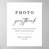 Elegante bruiloft foto gastenboek teken poster (Voorkant)