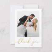 Elegante bruiloft foto kalligrafie script Custom Bedankkaart (Voorkant)