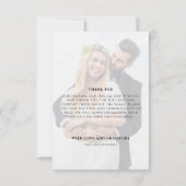 Elegante bruiloft foto kalligrafie script Custom Bedankkaart (Achterkant)