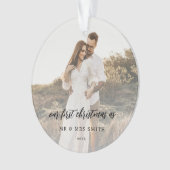 Elegante bruiloft foto Passen getrouwd Ornament (voorkant)
