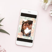 Elegante bruiloft foto Waterverf Bloemen Save The Date