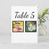 Elegante bruiloft foto zwart wit tafel nummer kaart (Staand voorkant)