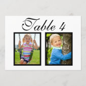 Elegante bruiloft foto zwart wit tafel nummer kaart (Achterkant)