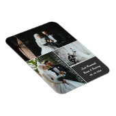 Elegante bruiloft fotocollage met aangepaste namen magneet (Rechterzijde)