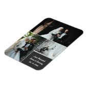 Elegante bruiloft fotocollage met aangepaste namen magneet (Linkerzijde)