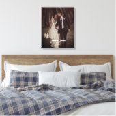 Elegante bruiloft fotoscript paar namen en datum canvas afdruk (Insitu (Slaapkamer))
