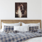 Elegante bruiloft fotoscript paar namen en datum canvas afdruk (Insitu (Slaapkamer))