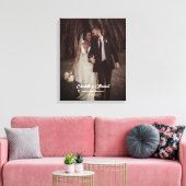 Elegante bruiloft fotoscript paar namen en datum canvas afdruk (Insitu (Woonkamer))