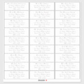 Elegante Bruiloft Gast Adresetiketten Sticker (Vel)