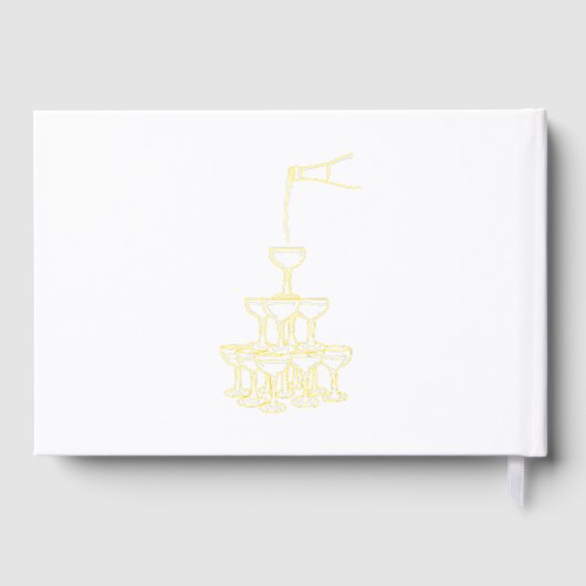 Elegante bruiloft Gast Boek Champagne toren (Achterkant)