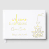 Elegante bruiloft Gast Boek Champagne toren (Voorkant)
