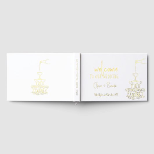 Elegante bruiloft Gast Boek Champagne toren (Volledig)