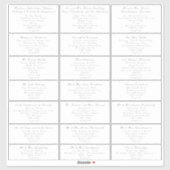 Elegante Bruiloft Gast Lange Adresetiketten Sticker (Vel)