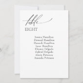 Elegante Bruiloft Gast Zittafel Nummer Kaart (Voorkant)