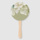 Elegante bruiloft gebladerte gemuteerde groen mono handwaaier (Achterkant)