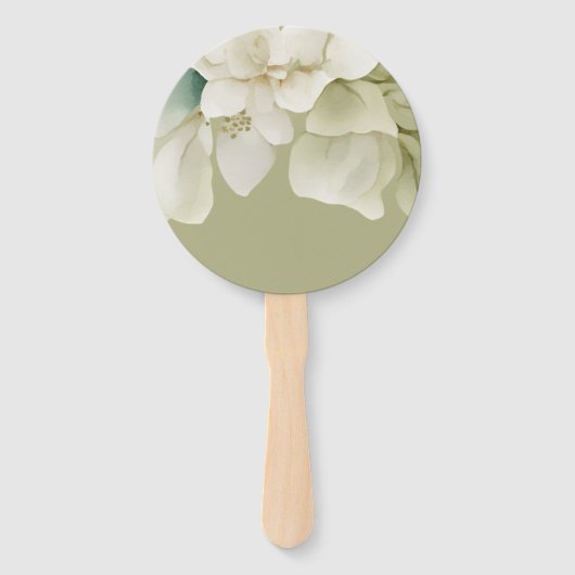 Elegante bruiloft gebladerte gemuteerde groen mono handwaaier (Achterkant)