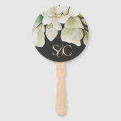 Elegante bruiloft gebladerte gemuteerde groen mono handwaaier (Voorkant)