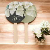 Elegante bruiloft gebladerte gemuteerde groen mono handwaaier