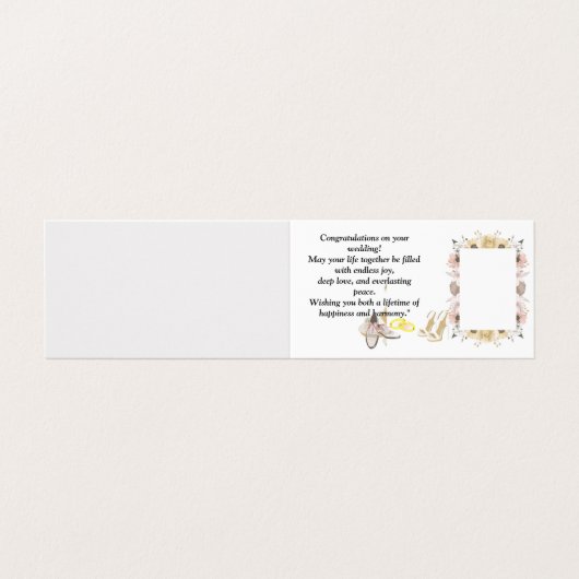 Elegante bruiloft Gefeliciteerd Kaart | Romantisch (Buitenkant ongevouwen)