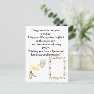 Elegante bruiloft Gefeliciteerd Kaart   Romantisch