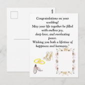 Elegante bruiloft Gefeliciteerd Kaart | Romantisch (Voorkant / Achterkant)