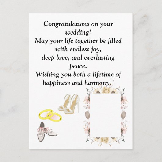 Elegante bruiloft Gefeliciteerd Kaart | Romantisch (Voorkant)