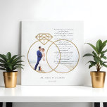 Elegante bruiloft geloften gouden diamanten ringen canvas afdruk<br><div class="desc">Passen getrouwd Mr. & Mrs trouwdag geloften & foto keepsake canvas print om altijd uw speciale dag en uw liefde en belofte aan elkaar te herinneren. Deze elegante bruiloft dag keepsake canvas print heeft een minimale foto-indeling in een elegante faux gold verenigd zijn en haar ringontwerp foto lijst. Personaliseer met...</div>