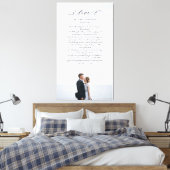 Elegante bruiloft geloften liefde script minimale canvas afdruk (Insitu (Slaapkamer))