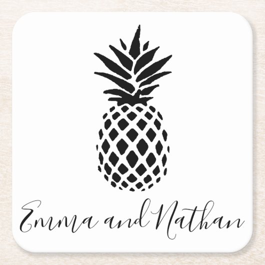 Elegante bruiloft gepersonaliseerd kartonnen onderzetters (Voorkant)