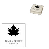 Elegante bruiloft gepersonaliseerde esdoorn blad rubberstempel (Gestempeld)