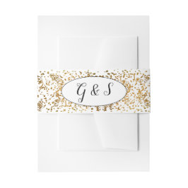 Elegante bruiloft Gold Streamers Confetti Initiale Uitnodigingen Wikkel