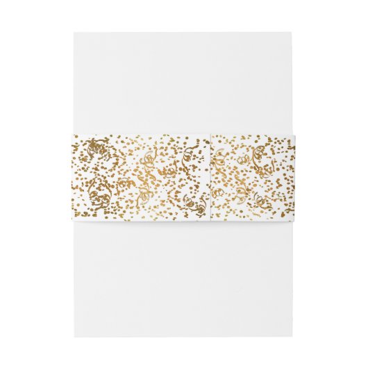 Elegante bruiloft Gold Streamers Confetti Initiale Uitnodigingen Wikkel (Achterkant Voorbeeld)