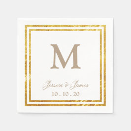 Elegante bruiloft goud moderne cocktail servet