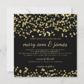 Elegante bruiloft gouden folie look Confetti Kaart (Voorkant)