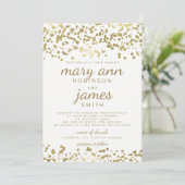 Elegante bruiloft gouden folie look Confetti Kaart (Staand voorkant)